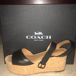 Coach platform wedge heels